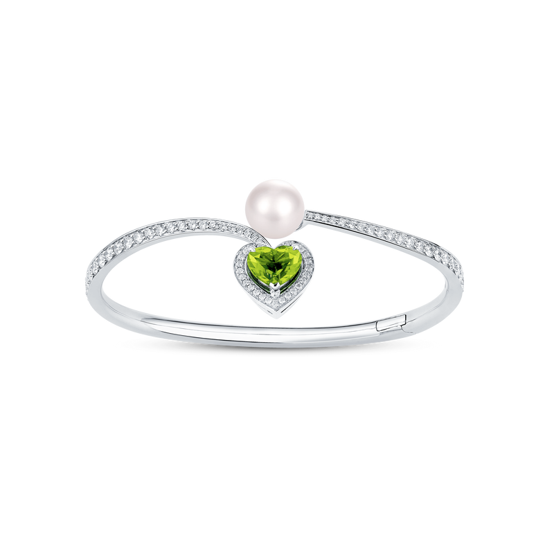 Venus Peridot and Diamond Pav&eacute; Bangle