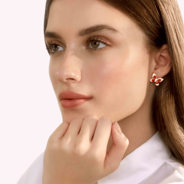 Wings of Wonder Red Agate Earrings