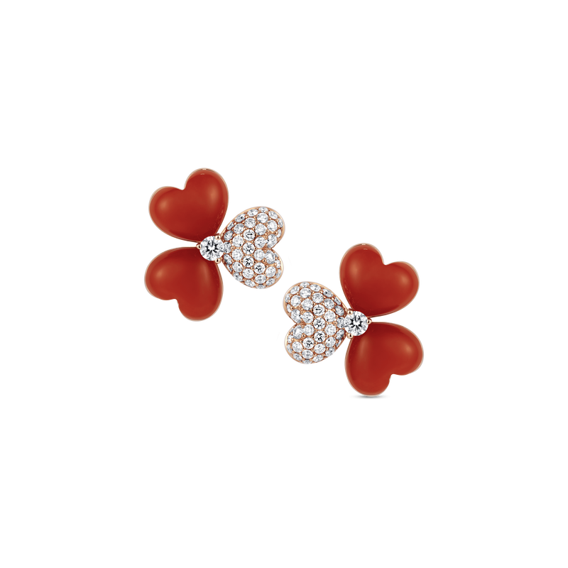 Flower of Eternity Red Agate Earrings