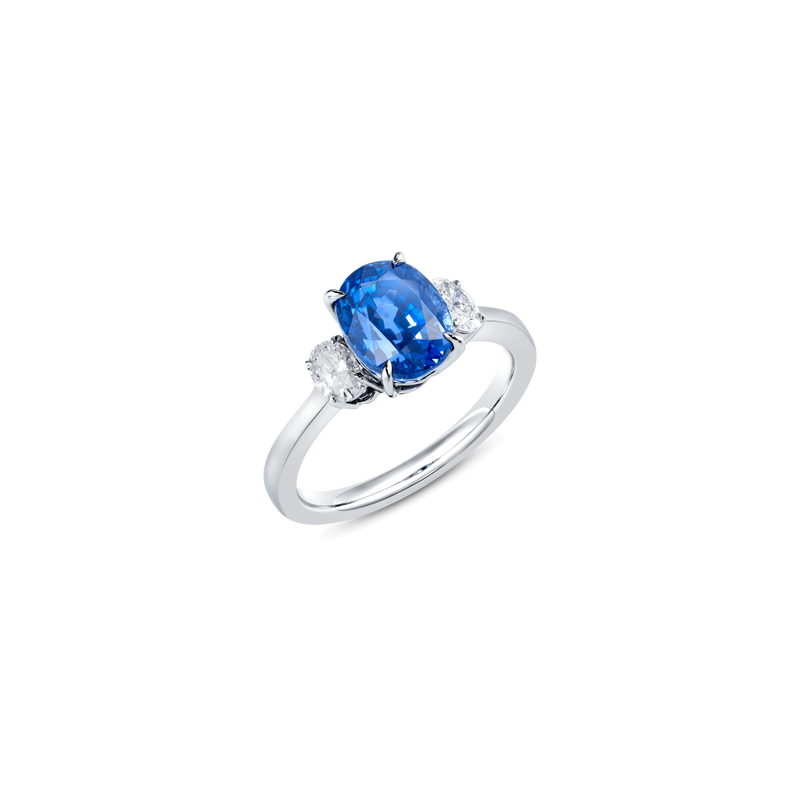 Garden of Gemstone Oval-Cut Blue Sapphire Ring
