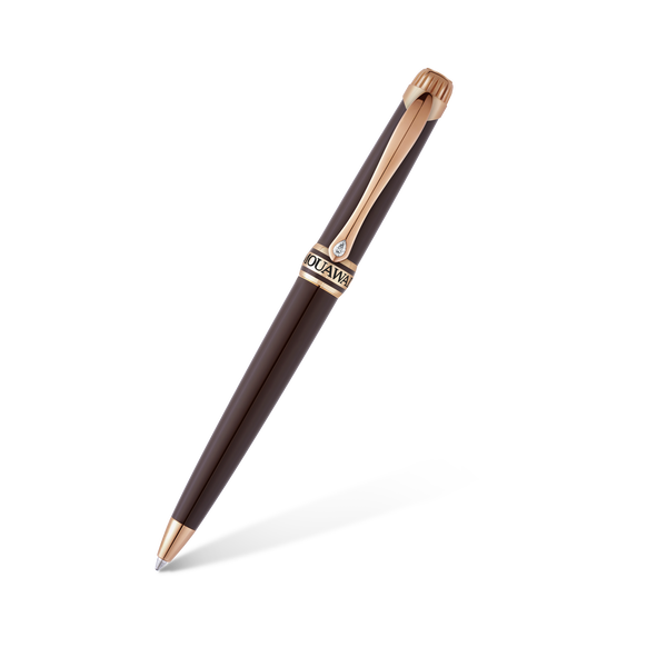 Grande Ellipse Brown Lacquer & Diamond Ballpoint Pen