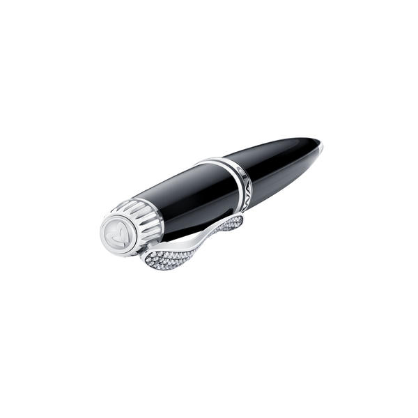 Grande Ellipse Black Lacquer & Diamond Ballpoint Pen