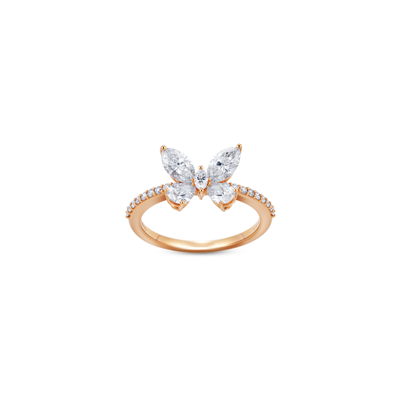 Diamond Essentials Quattro Vola Rose Gold Ring