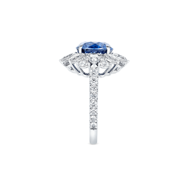 Garden of Gemstone Round Blue Sapphire Ring