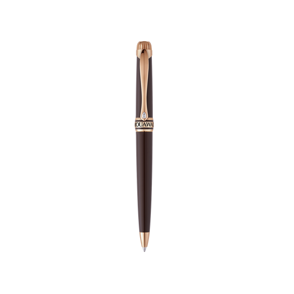 Grande Ellipse Brown Lacquer & Diamond Ballpoint Pen