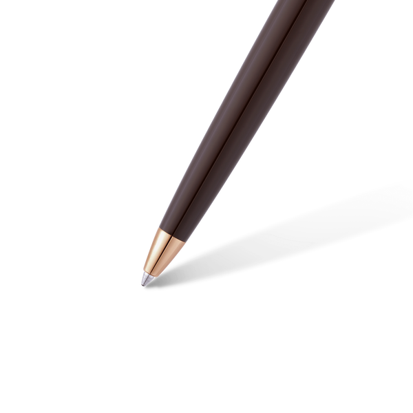 Grande Ellipse Brown Lacquer & Diamond Ballpoint Pen