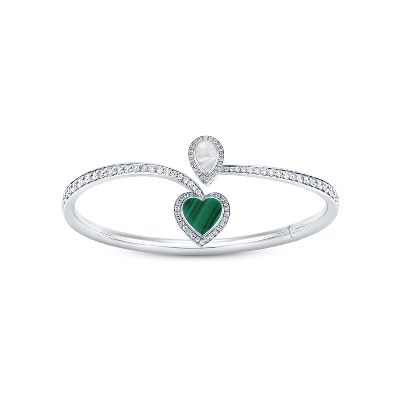 Venus Mother of Pearl & Malachite Bangle