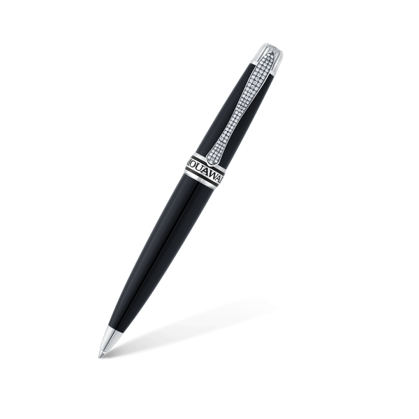 Grande Ellipse Black Lacquer & Diamond Ballpoint Pen
