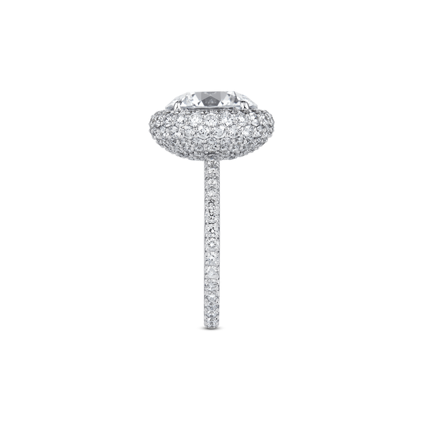 Mouawad Haven Round Brilliant Diamond Halo Engagement Ring with Full Pav&eacute; Band