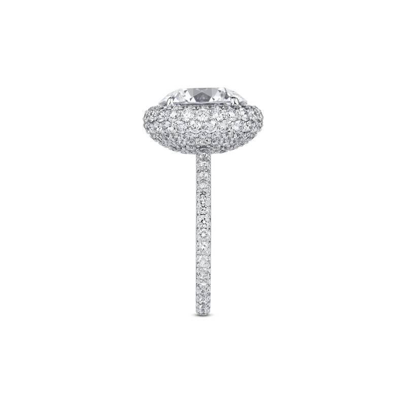Mouawad Haven Round Brilliant Diamond Halo Engagement Ring with Full Pav&eacute; Band