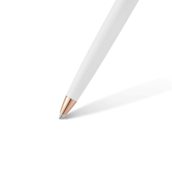 Grande Ellipse White Lacquer & Diamond Ballpoint Pen