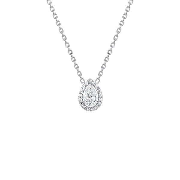 Diamond Essentials Unity Pear Halo Pendant