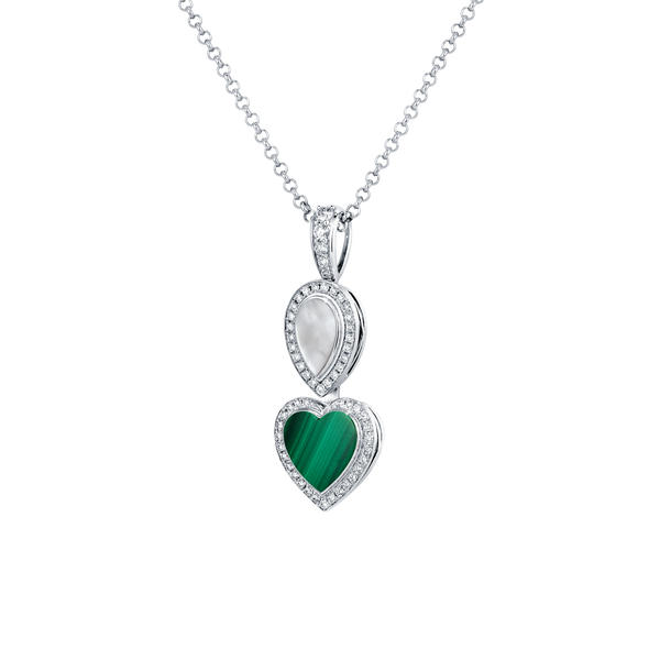 Venus Mother of Pearl & Malachite Pendant