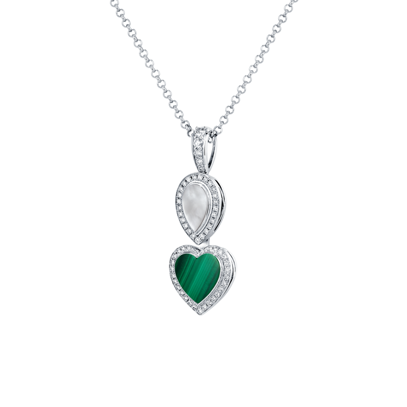 Venus Mother of Pearl & Malachite Pendant