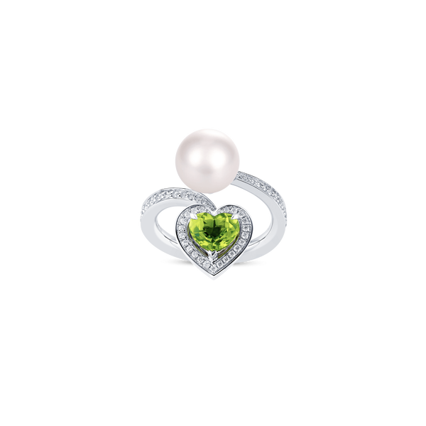 Venus Peridot and Diamond Pav&eacute; Ring