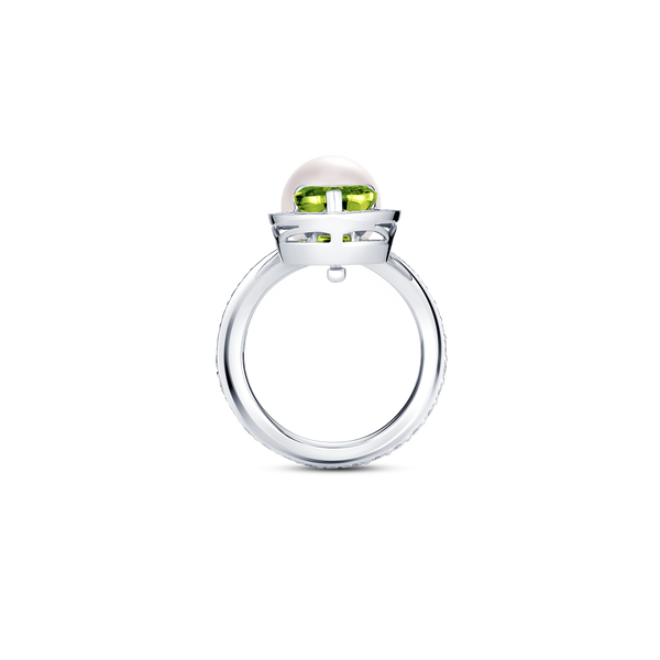 Venus Peridot and Diamond Pav&eacute; Ring