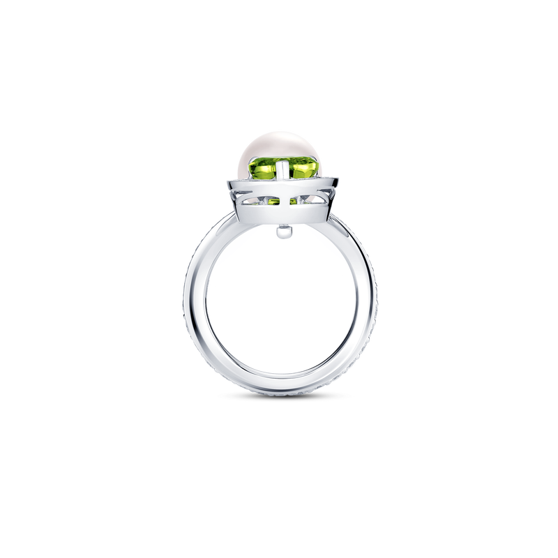 Venus Peridot and Diamond Pav&eacute; Ring