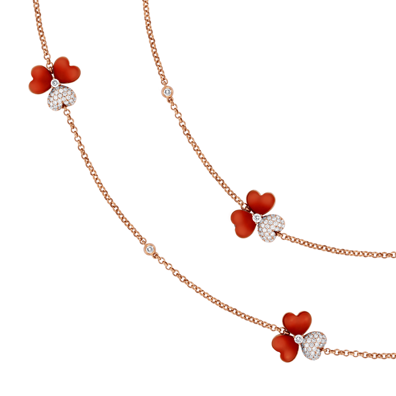 Flower of Eternity Red Agate  Sautoir