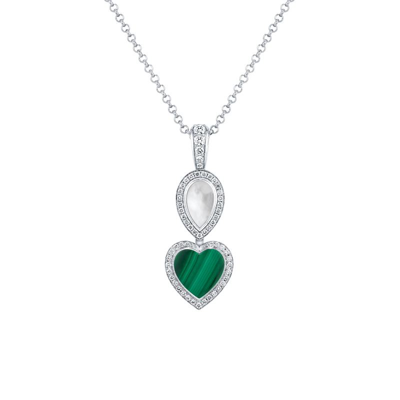 Venus Mother of Pearl & Malachite Pendant