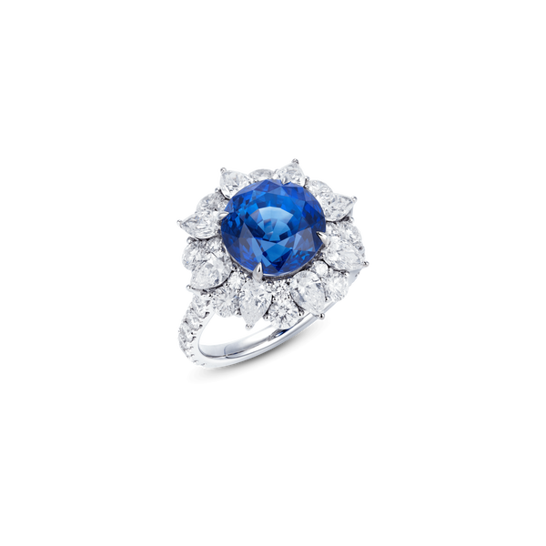 Garden of Gemstone Round Blue Sapphire Ring