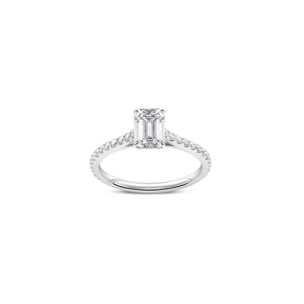 Unity Emerald-Cut Pav&eacute; Engagement Ring