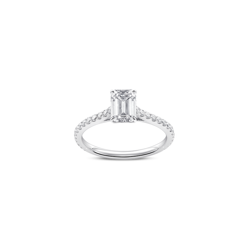 Unity Emerald-Cut Pav&eacute; Engagement Ring