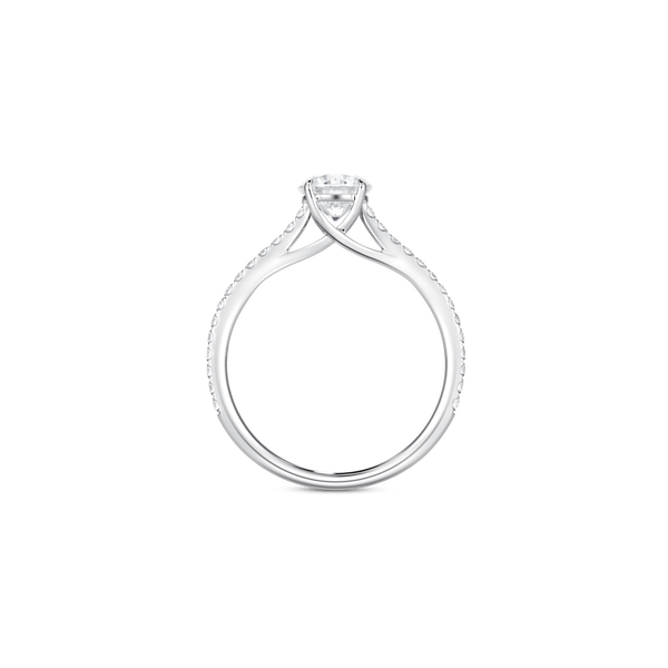 Unity Round Brilliant Pav&eacute; Engagement Ring
