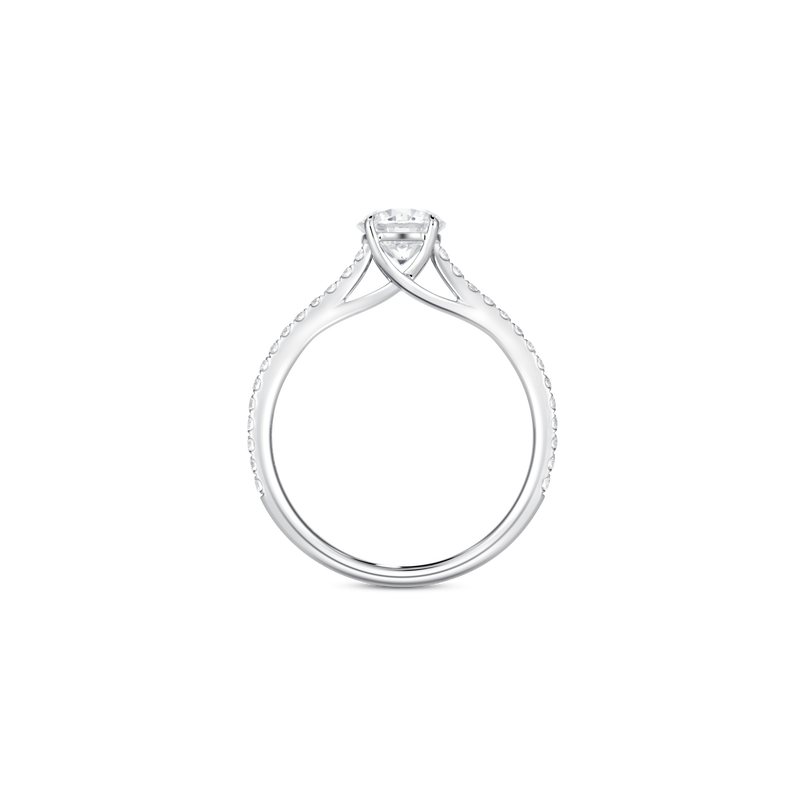Unity Round Brilliant Pav&eacute; Engagement Ring