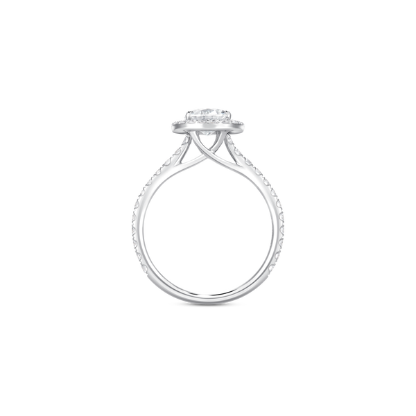 Unity Pear-Cut Diamond Micropav&eacute; Halo Engagement Ring