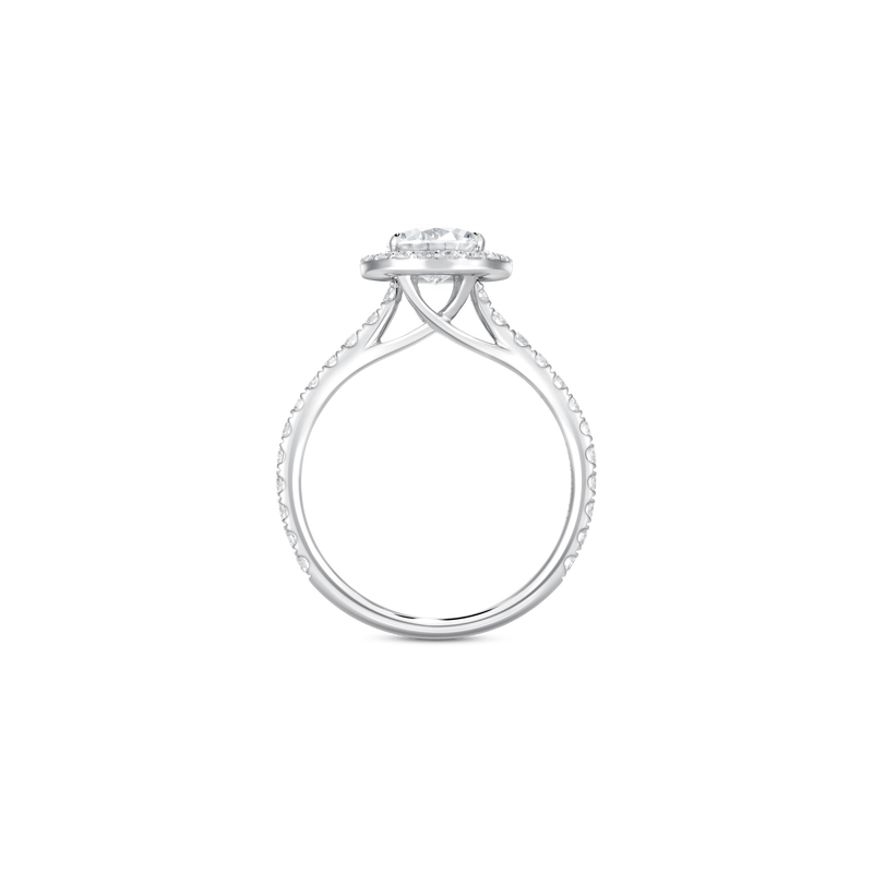 Unity Pear-Cut Diamond Micropav&eacute; Halo Engagement Ring