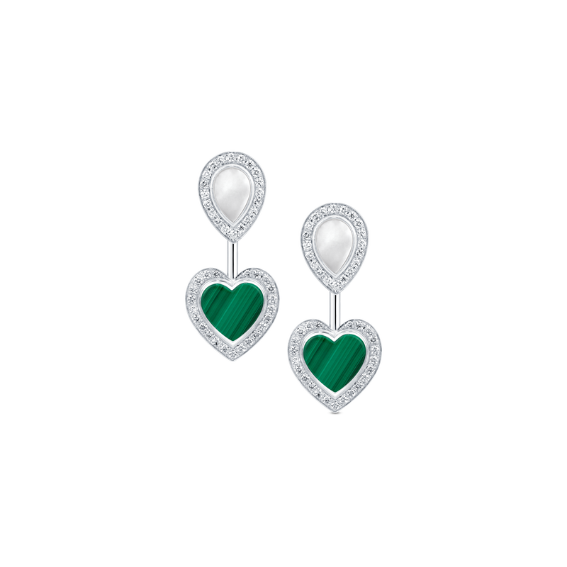 Venus Mother of Pearl & Malachite Earrings
