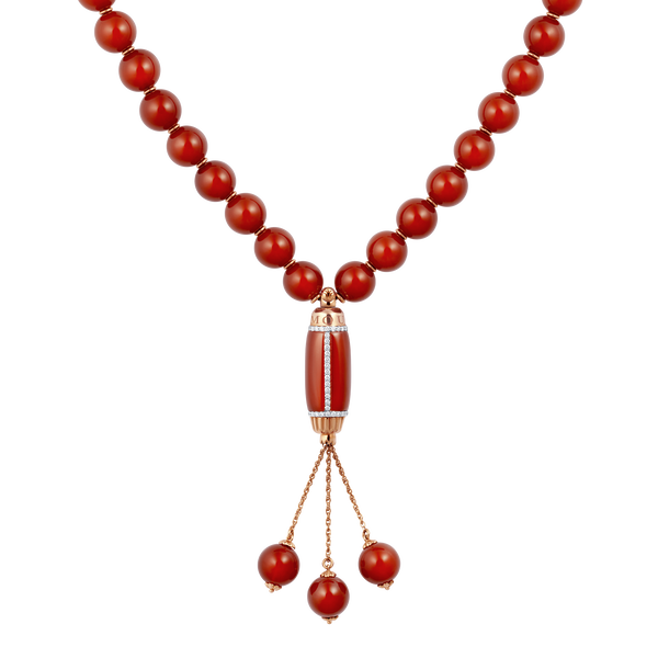 Grande Ellipse Prayer Beads in Red Agate