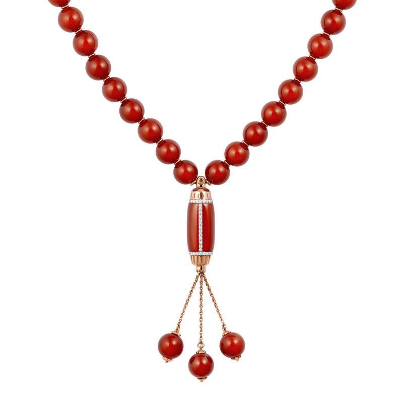 Grande Ellipse Prayer Beads in Red Agate