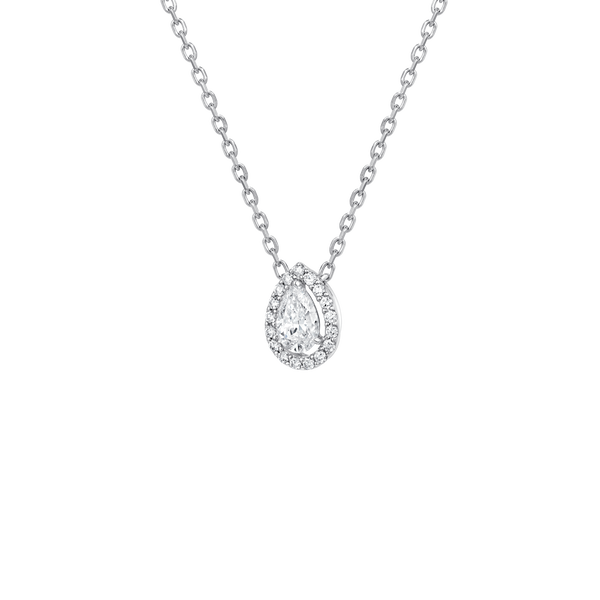 Diamond Essentials Unity Pear Halo Pendant