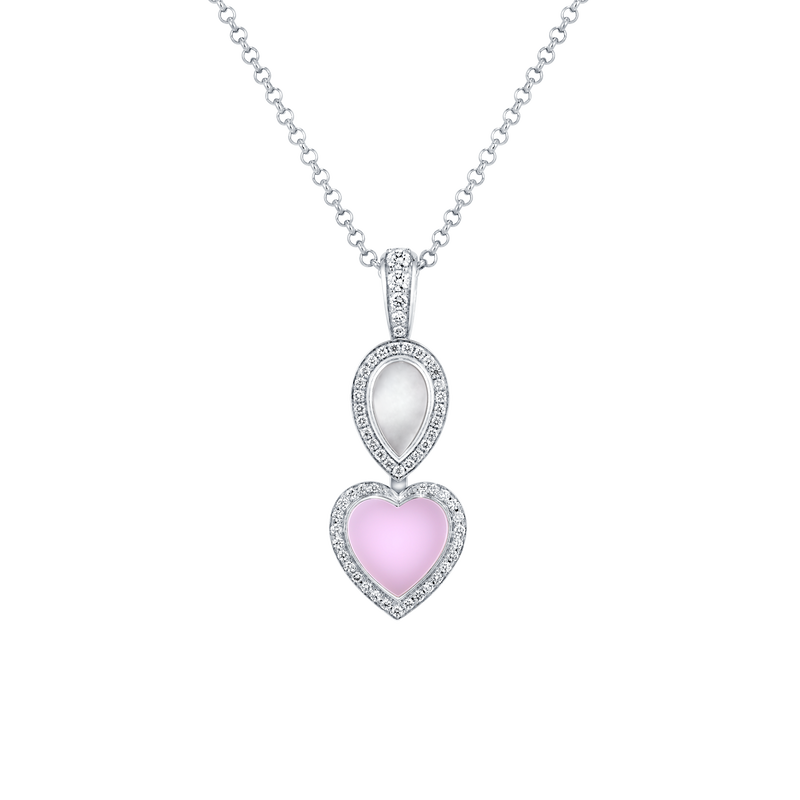 Venus Mother of Pearl & Pink Heart Pendant