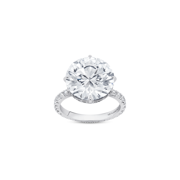 Mouawad Royale Round Brilliant Diamond Engagement Ring with Full Pav&eacute; Band