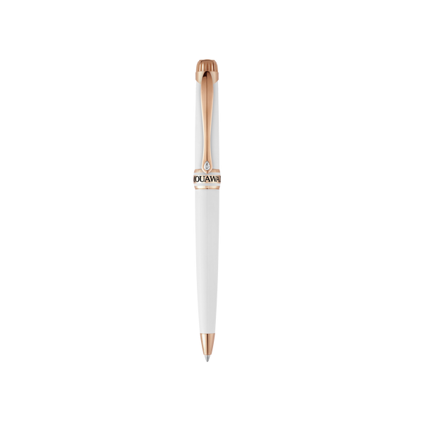 Grande Ellipse White Lacquer & Diamond Ballpoint Pen