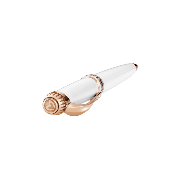 Grande Ellipse White Lacquer & Diamond Ballpoint Pen