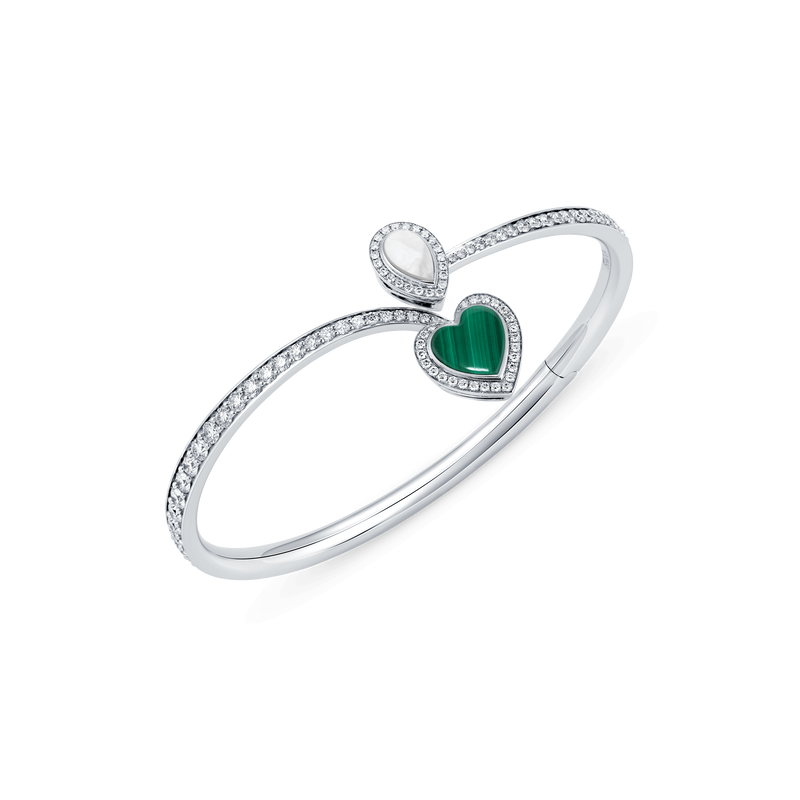 Venus Mother of Pearl & Malachite Bangle