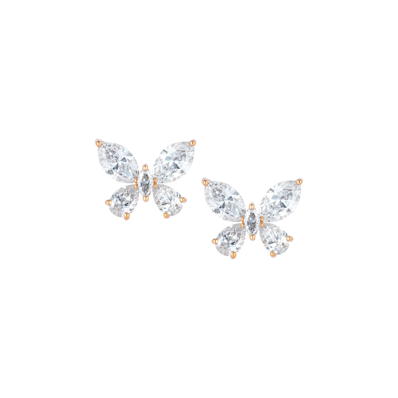 Diamond Essentials Quattro Vola Rose Gold Earrings