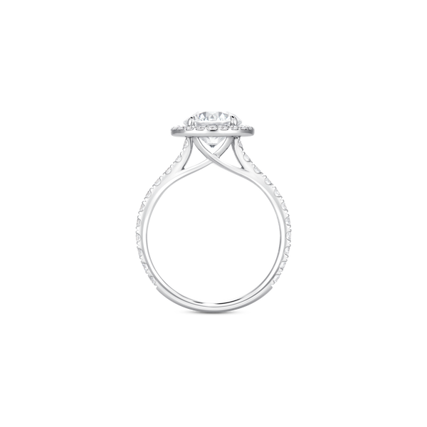 Unity Round Brilliant Diamond Micropav&eacute; Halo Engagement Ring