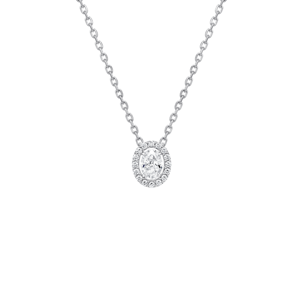 Diamond Essentials Unity Oval Halo Pendant