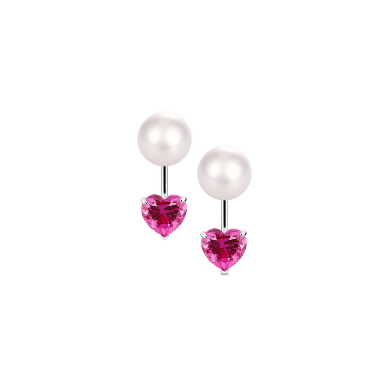 Venus Rubellite Earrings VCRLWPC001 White Pearl Rubellite White Gold Mouawad