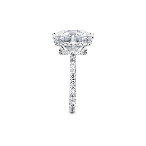 Mouawad Royale Round Brilliant Diamond Engagement Ring with Full Pav&eacute; Band