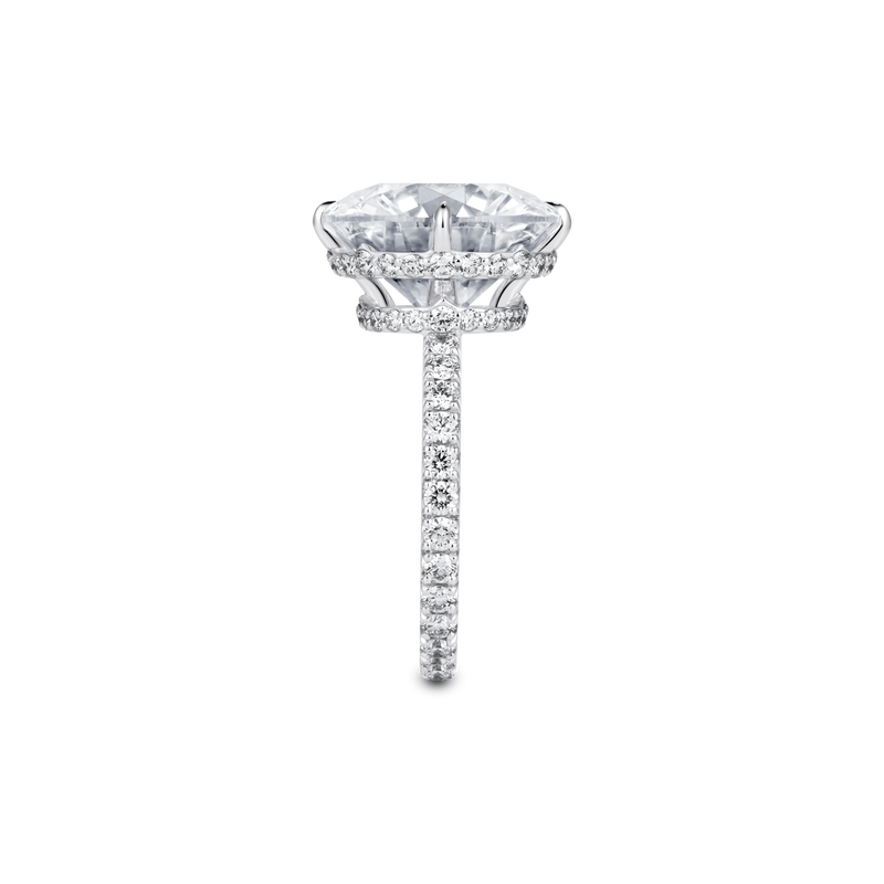 Mouawad Royale Round Brilliant Diamond Engagement Ring with Full Pav&eacute; Band