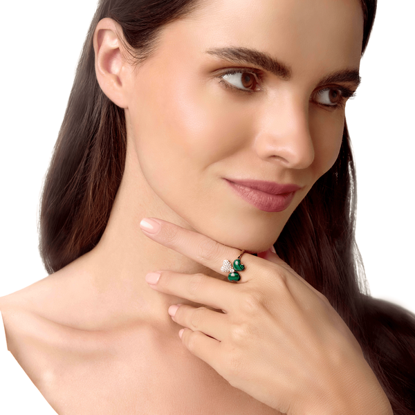Flower of Eternity Malachite Ring 16mm
