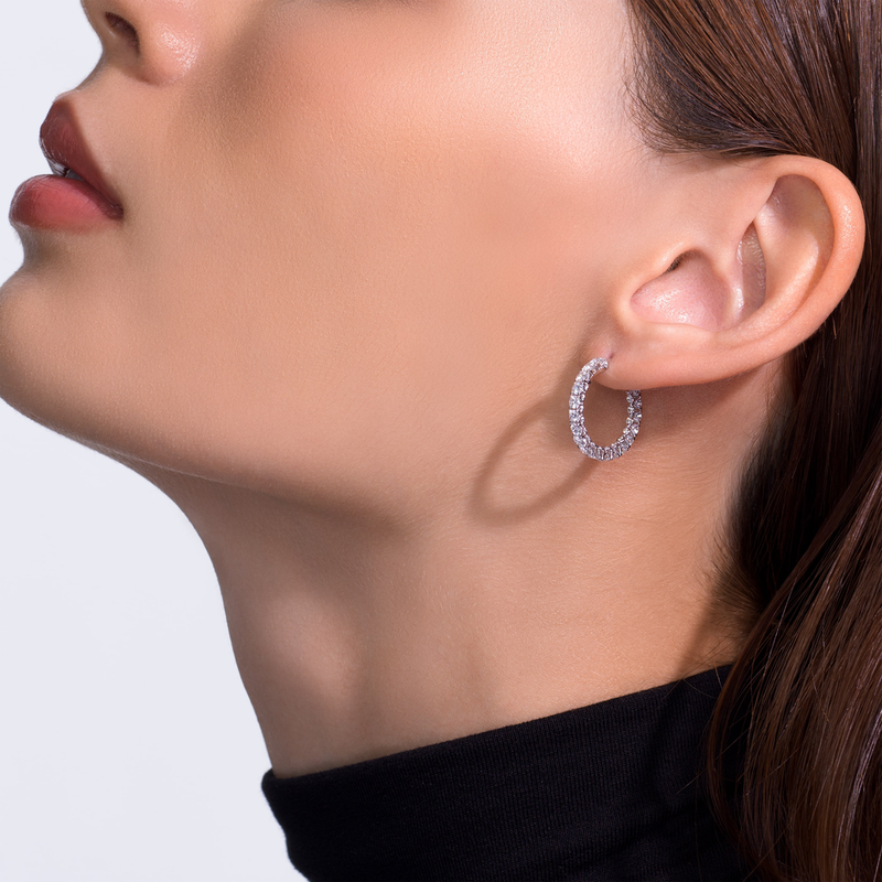 M Classique Small Diamond Hoop Earrings