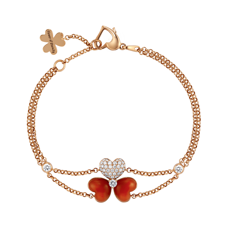Flower of Eternity Red Agate Bracelet